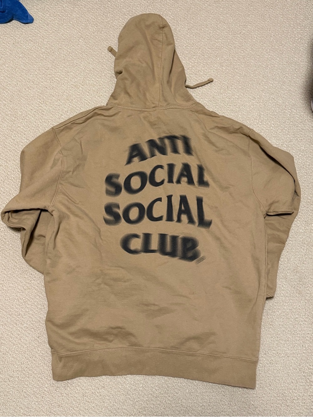 Anti Social Social Club Tan Hoodie with Black Back Logo